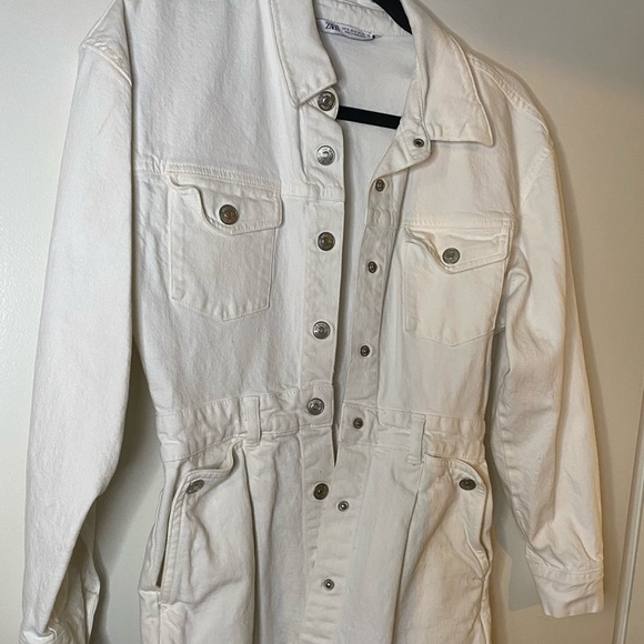 Zara White Denim Dress - Picture 3 of 5